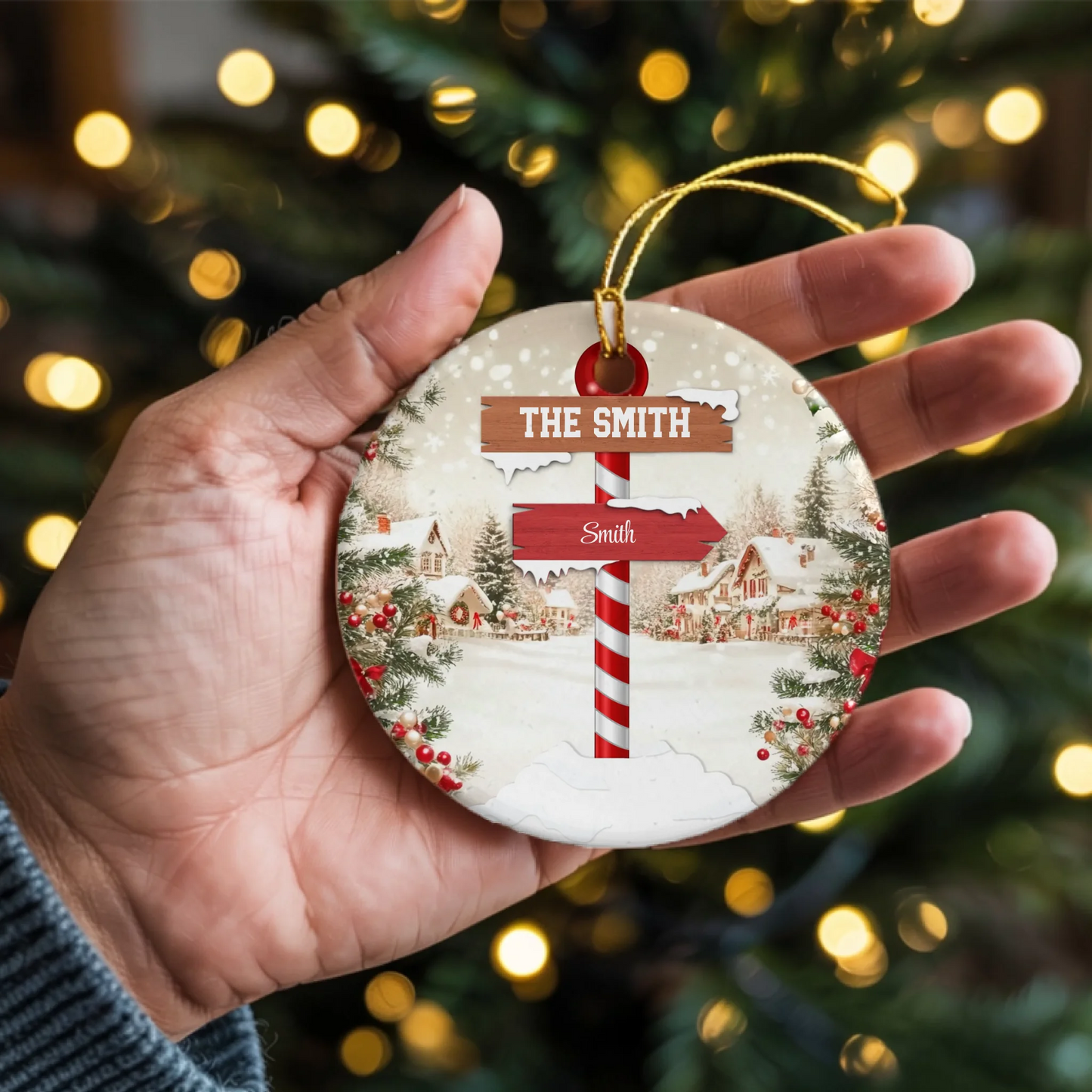 Personalized Family Ceramic Christmas Ornament
