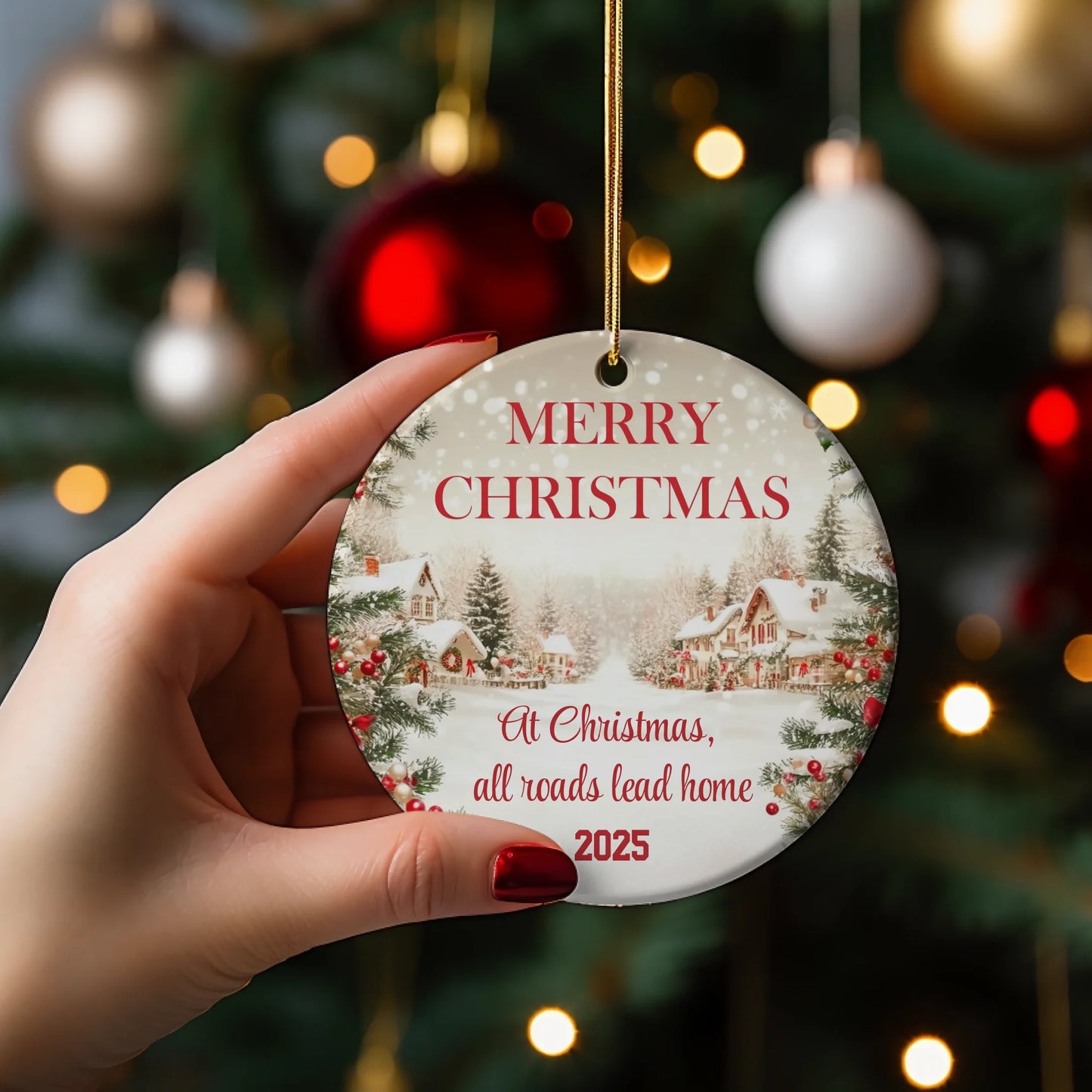 Personalized Family Ceramic Christmas Ornament