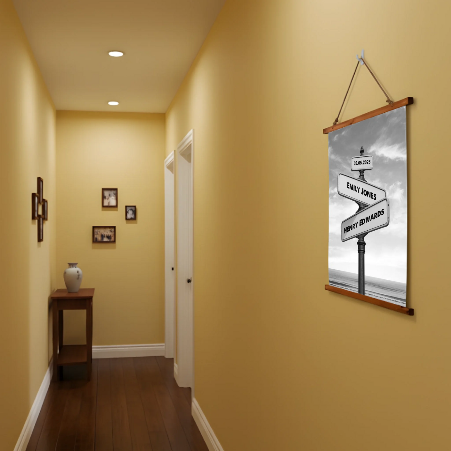 Street Names Wood Framed Wall Tapestry