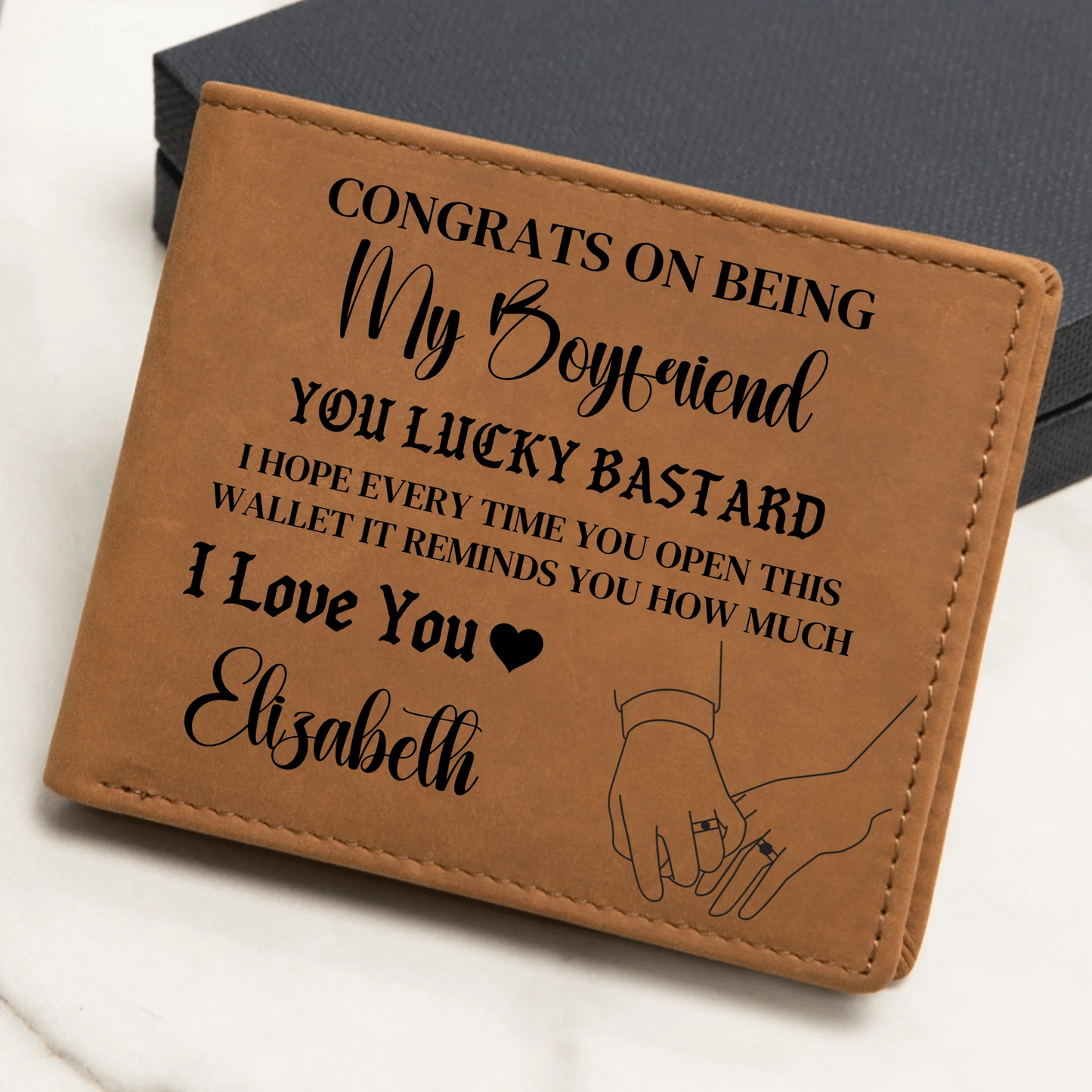 Engraved Leather Wallet