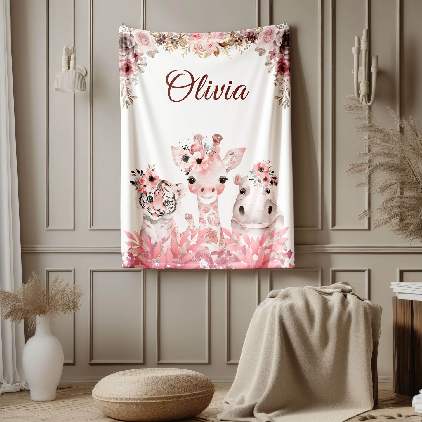 Pink Animal Mink Touch Fleece Blanket - Shared Gifts