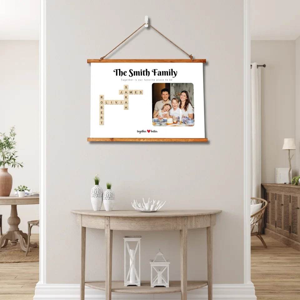 Personalised Scrabble Family Print With Photo - Shared Gifts