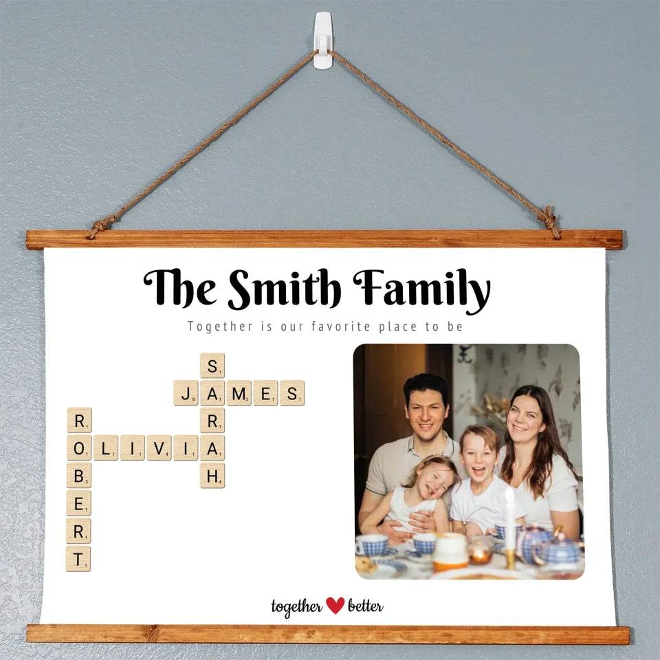 Personalised Scrabble Family Print With Photo - Shared Gifts