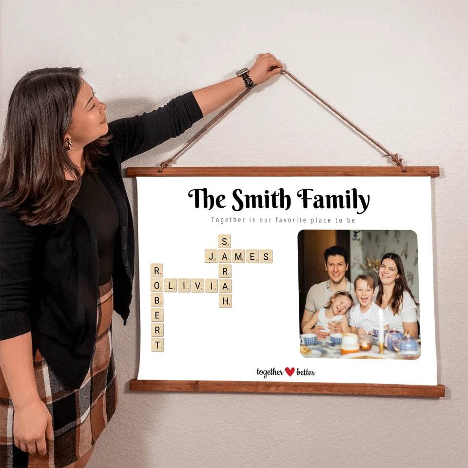 Personalised Scrabble Family Print With Photo - Shared Gifts