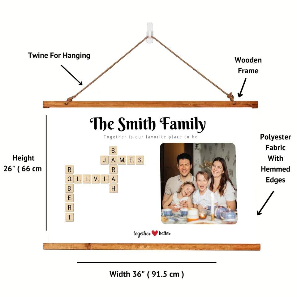 Personalised Scrabble Family Print With Photo - Shared Gifts
