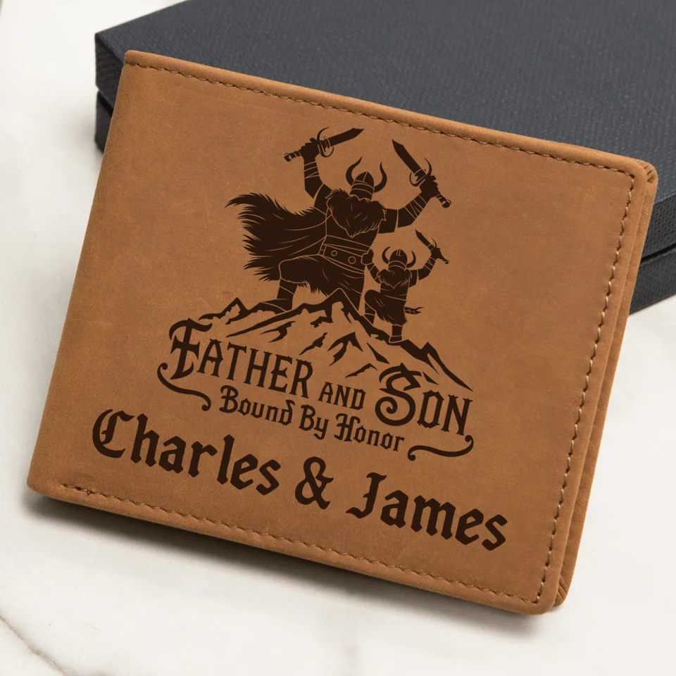 Engraved Leather Wallet