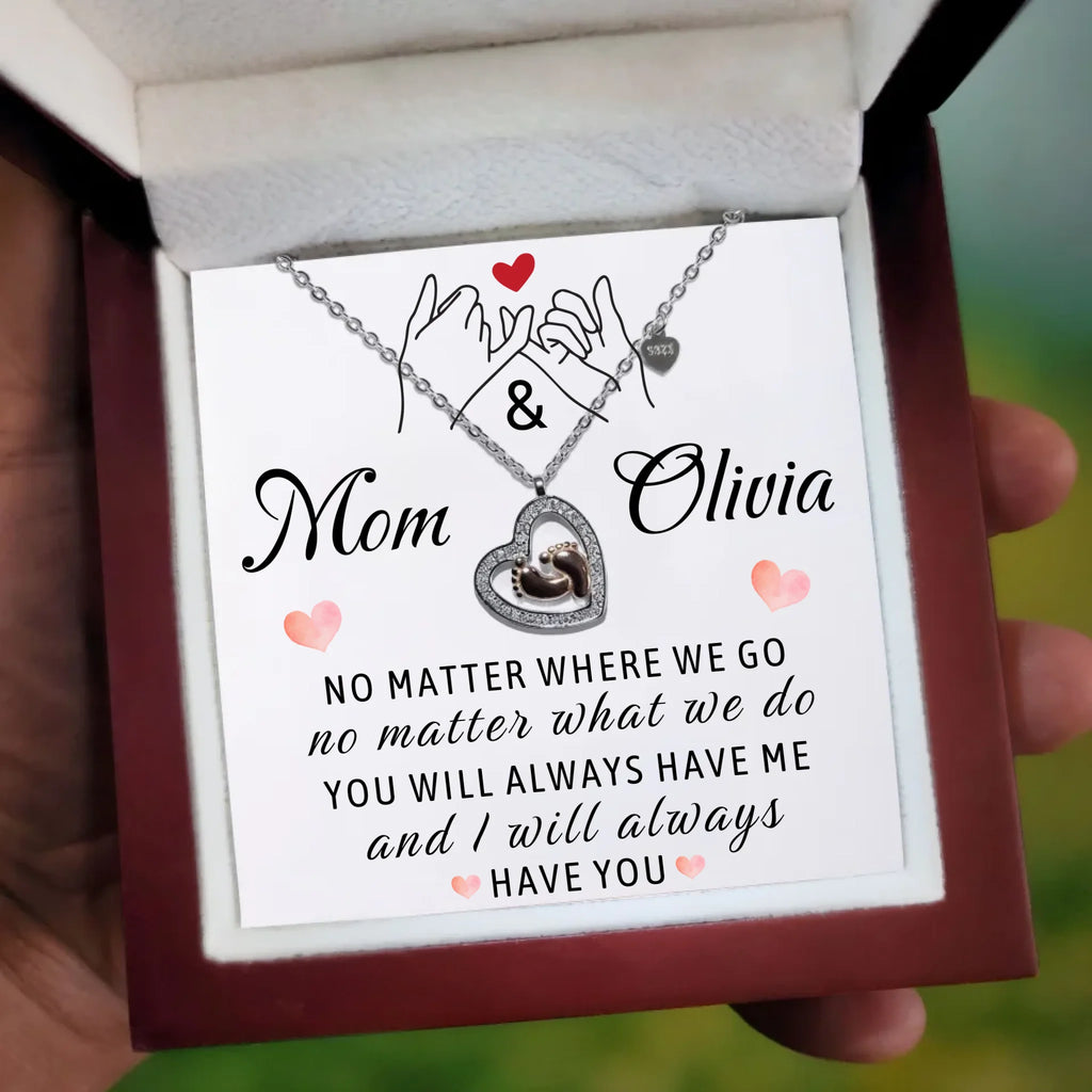 Baby Feet Heart Necklace 2