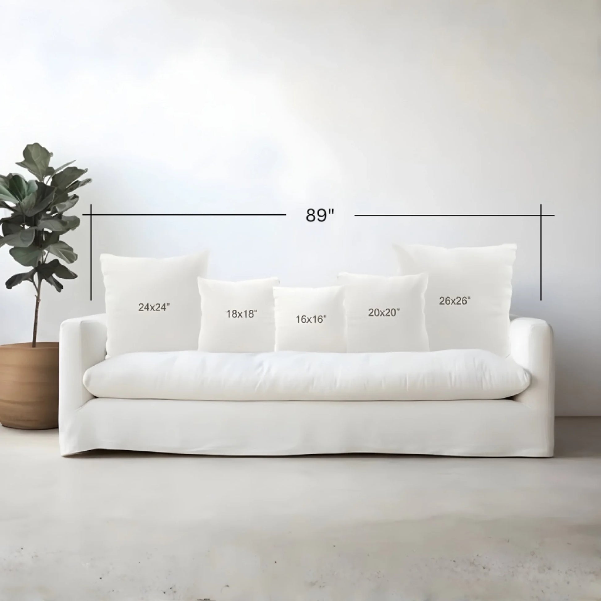 Pillow size chart)
