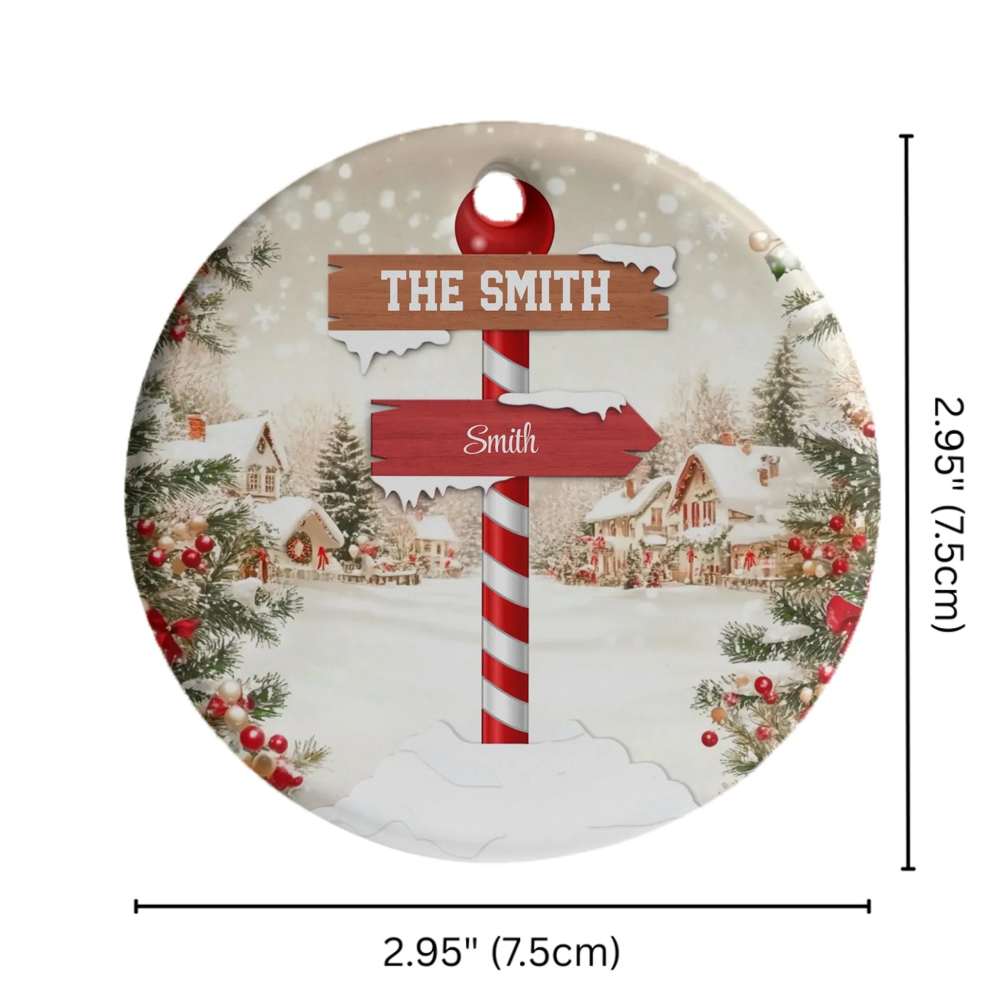 Personalized Family Ceramic Christmas Ornament