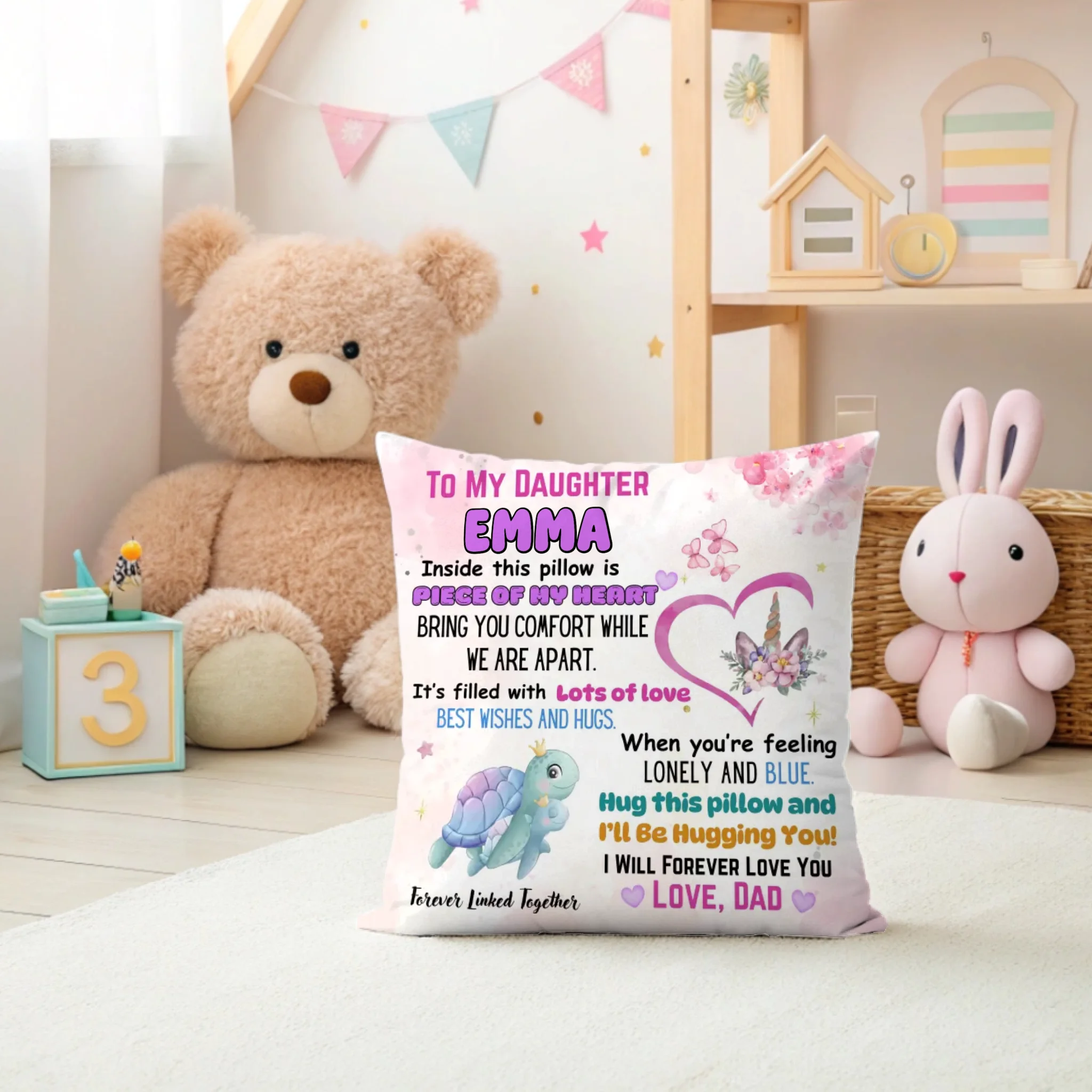 To My Son and Daughter – Personalized Square Pillow