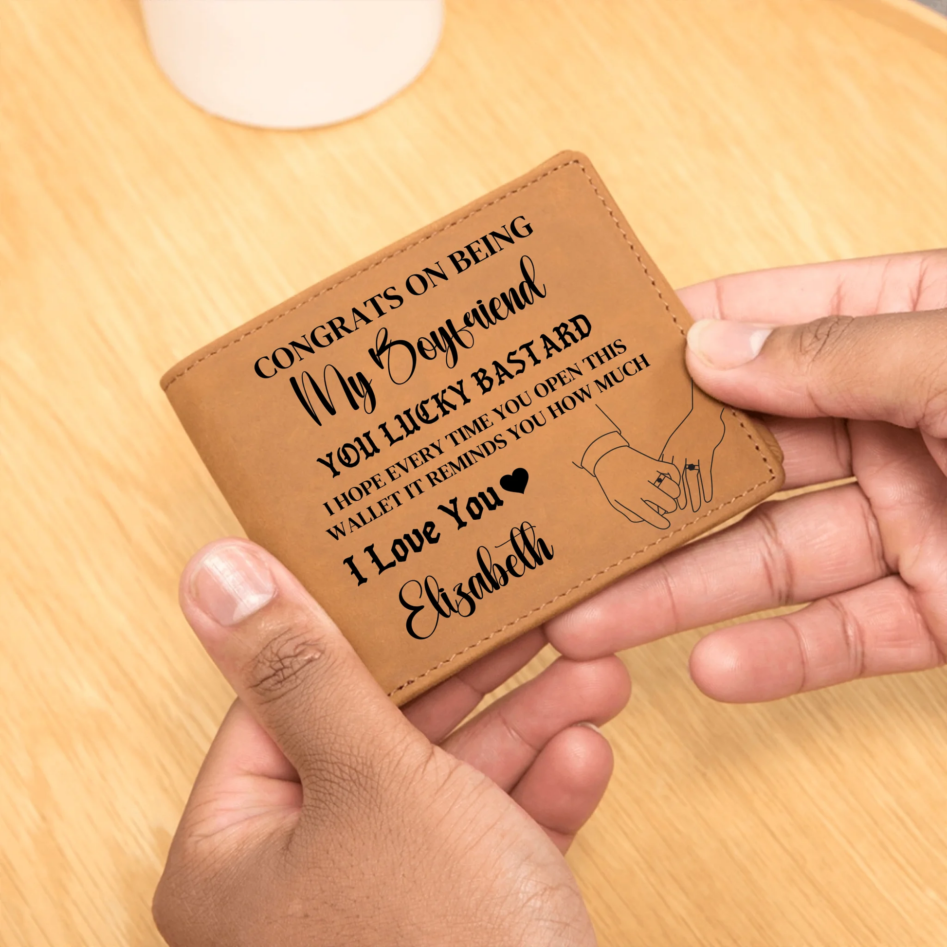 Engraved Leather Wallet