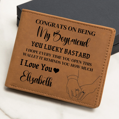 Engraved Leather Wallet