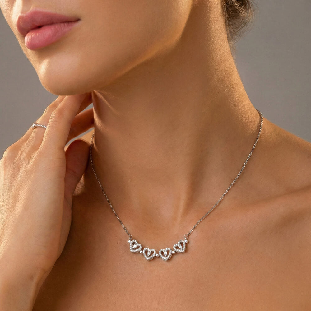 To My Wife - Luxury Magnetic Hearts Necklace