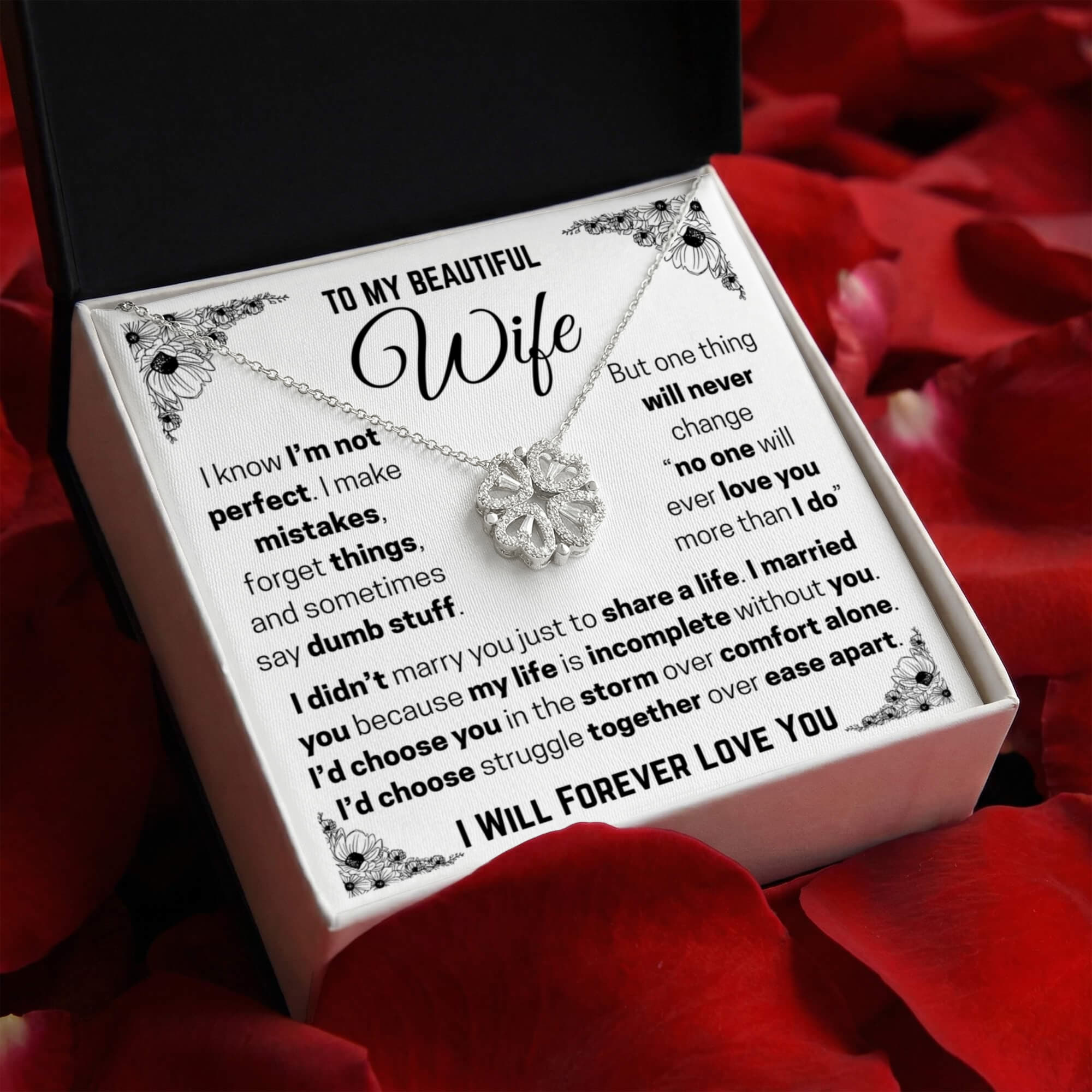 To My Wife - Luxury Magnetic Hearts Necklace