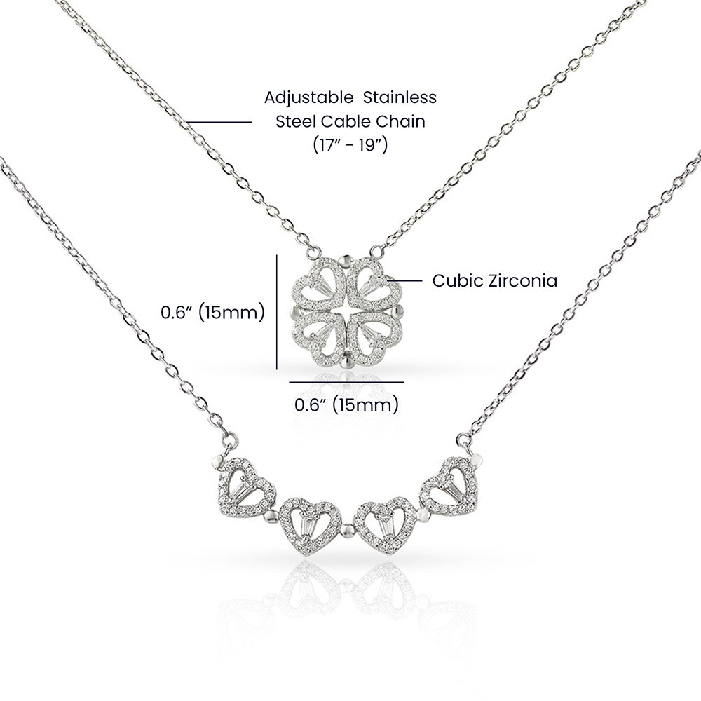 To My Wife - Luxury Magnetic Hearts Necklace
