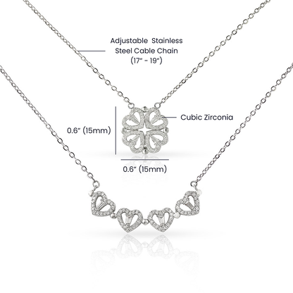 To My Wife - Luxury Magnetic Hearts Necklace